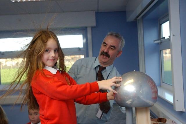 Pupils have fun during science week in 2004.