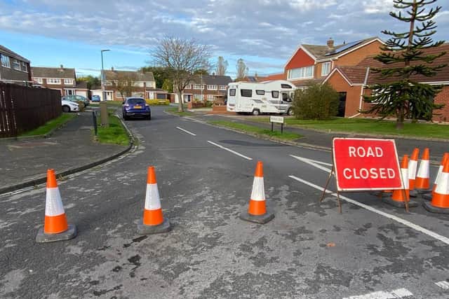 Bilsdale Road, in Seaton Carew, remained closed on Monday morning following a nearby allotments fire.