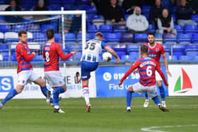 Skipper Nicky Featherstone made a rare mistake as Pools' final home game of the season ended in a draw.