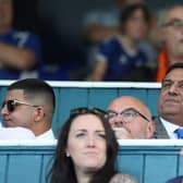 Hartlepool United's owner & chairman Raj Singh  during the Sky Bet League 2 match between Oldham Athletic and Hartlepool United at Boundary Park, Oldham on Saturday 18th September 2021. (Credit: Mark Fletcher | MI News)