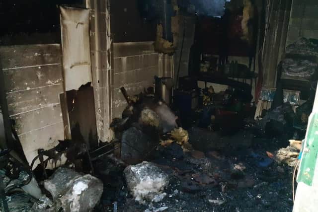 A photo shared by Cleveland Police following damage caused to the clubhouse by the fire.