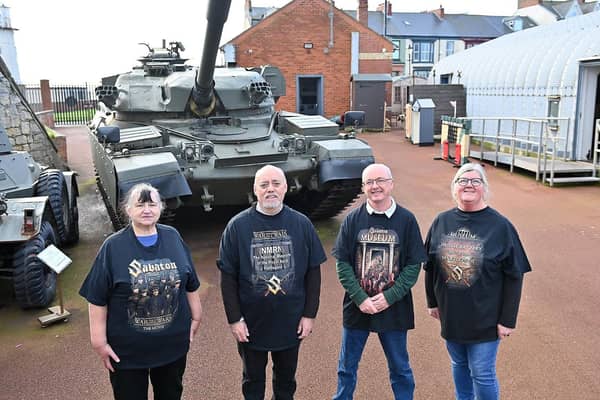 Heugh Battery Museum  staff and volunteers wearing their exclusive War To End All Wars t-shirts. Left to right: Carole Baldwin, Andy Stephens, Tony Armstrong and Diane Stephens. Picture by FRANK REID