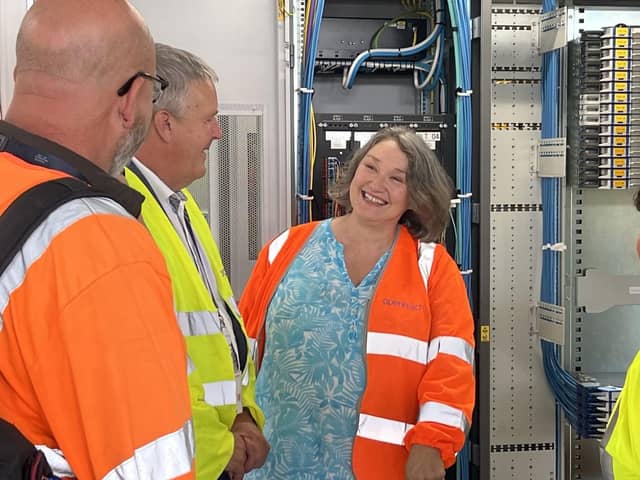 Hartlepool MP, Jill Mortimer, is given a tour of the Openreach site as work continues.