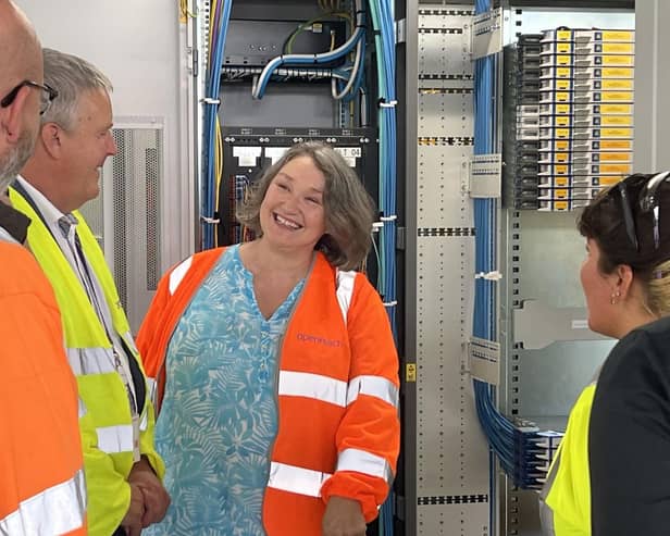 Hartlepool MP, Jill Mortimer, is given a tour of the Openreach site as work continues.