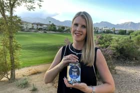 Company founder, Amelia Pearce, with her Monkey Hanger gin.