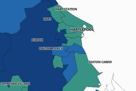 Ten areas of Hartlepool with the lowest Covid 19 rates