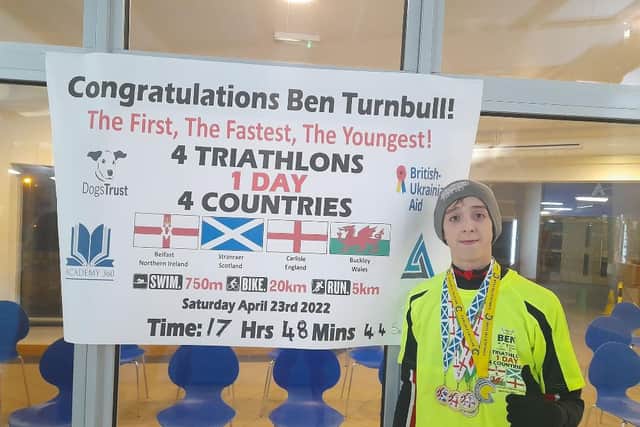 The end of the gruelling challenge but it was all worthwhile for Ben Turnbull.