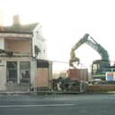 The Headland Gate pub is demolished in 2009.