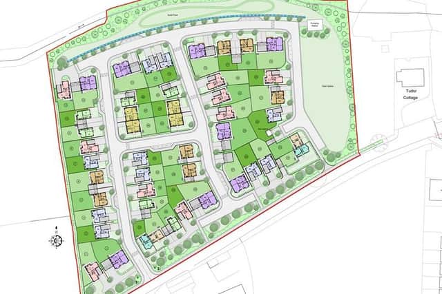 The proposed plan of the housing development.