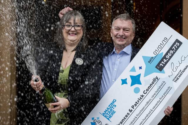 Flashback to 2019 when Frances and Patrick Connolly scooped just under £115 million on the EuroMillions jackpot. Photo credit: Liam McBurney/PA Wire