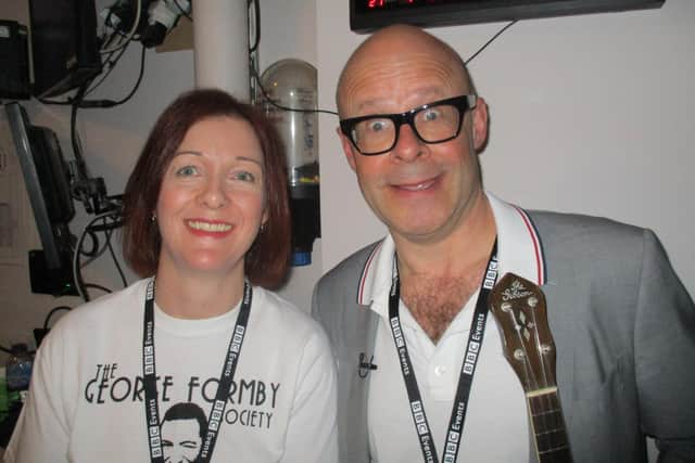 Caroline pictured with Harry Hill.