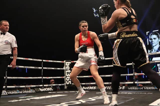 Savannah Marshall defended her WBO middleweight title against Femke Hermans in Newcastle in April. Picture by Martin Swinney