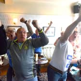 Hartlepool United fans celebrating at the Park Inn.