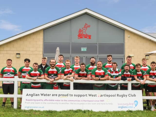 Rugby players at West Hartlepool
