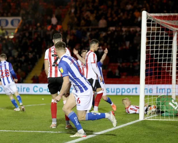 Lewis Fiorini's own goal sent Hartlepool United into the third round of the FA Cup. (Credit: Mark Fletcher)