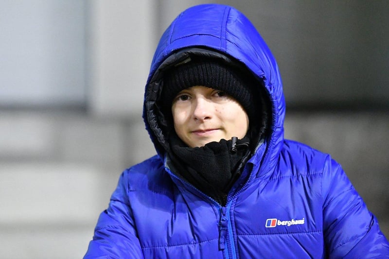 A fan wraps warm at the AFC Fylde game.