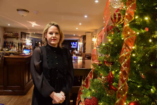 The Raby Arms owner Kate Bruns who is concerned about the effect new Covid regulations and fears are having on trade this Christmas.