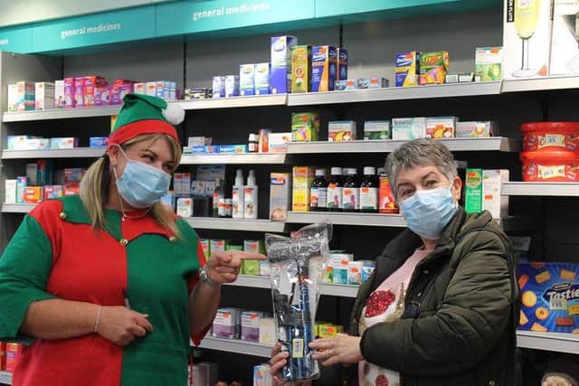 The staff dressed up as elves and held a raffle to raise money for the Alzheimer's Society.