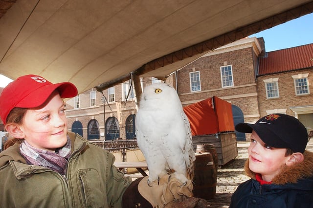 Kids get the chance to meet some birds of prey in 2006.