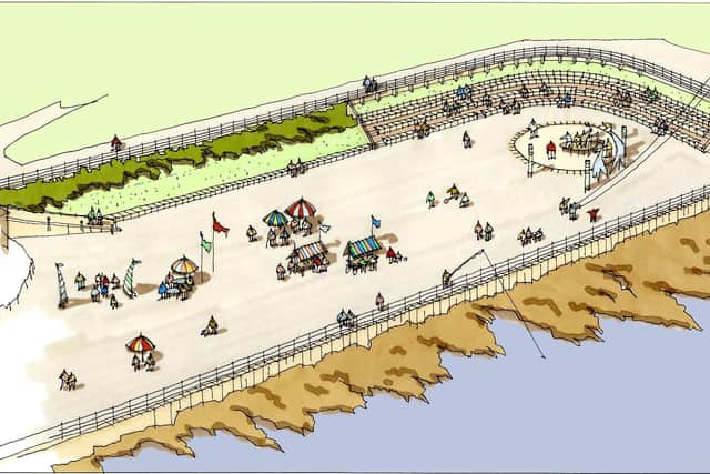 An artist's impression of the redeveloped amphitheatre on the Headland promenade.
