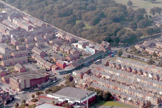 An aerial view of Hartlepool town centre prior to the demolition of the former Odeon cinema.