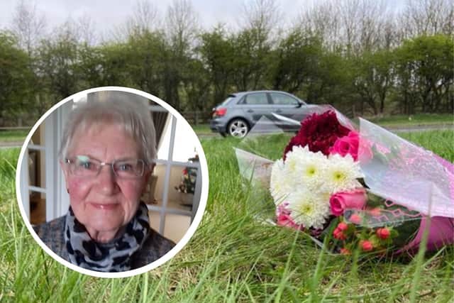 Floral tributes were left at the side of the A689 near Greatham after 75-year-old Easington grandmother Margaret Murray died following a car crash in March last year.