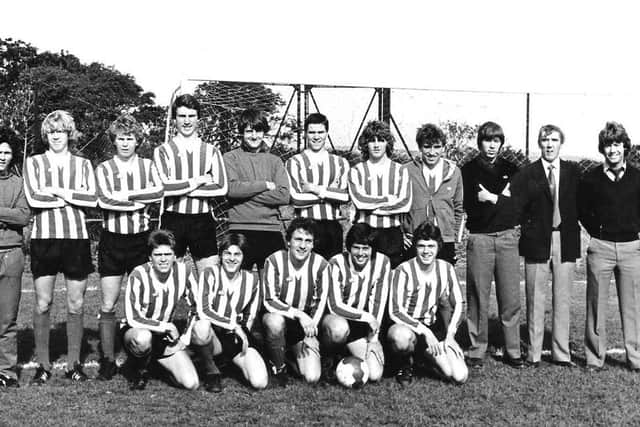Back, left to right, Stan Lewis (coach), S Gaunt, Kenny Lowe, Jeff Mansfield, Andy Linighan, Trevor Ramshaw, John Gollogly, Paul Staff, D Smith, I Crockett, Kenny Sutheran (manager) and Steve Smelt (physio), Front, left to right, Ian Brooksbank, Paul Dobson, Dave Howard, Tony Duncan (captain) and Barry Stimpson.