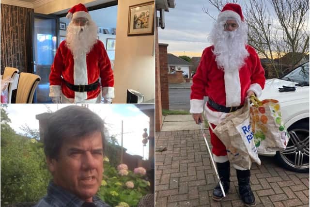 Russ Carkner who is on a Santa mission to clean the streets of Hartlepool.
