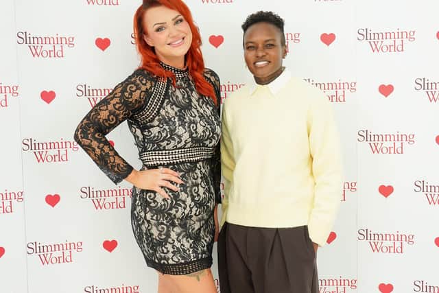 Amy McBean (left) and double Olympic boxing champion Nicola Adams at Slimming World’s Woman of the Year 2026 competition.