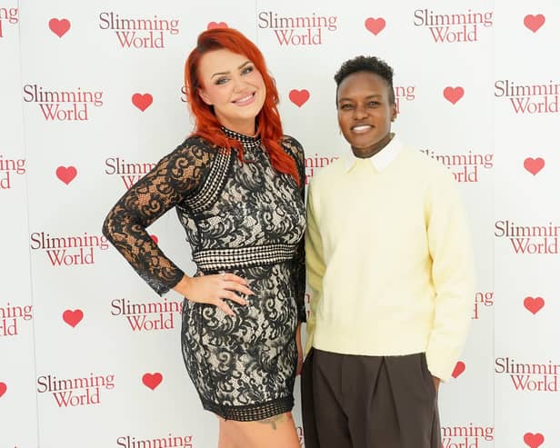 Amy McBean (left) and double Olympic boxing champion Nicola Adams at Slimming World’s Woman of the Year 2026 competition.