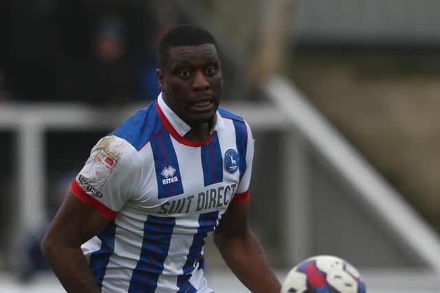 Josh Umerah has been left out of Hartlepool United's starting line-up to face Barrow at the Suit Direct Stadium. (Photo: Mark Fletcher | MI News)
