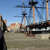 National Museum of the Royal Navy Hartlepool general manager Roslyn Adamson on the site of HMS Trincomalee.