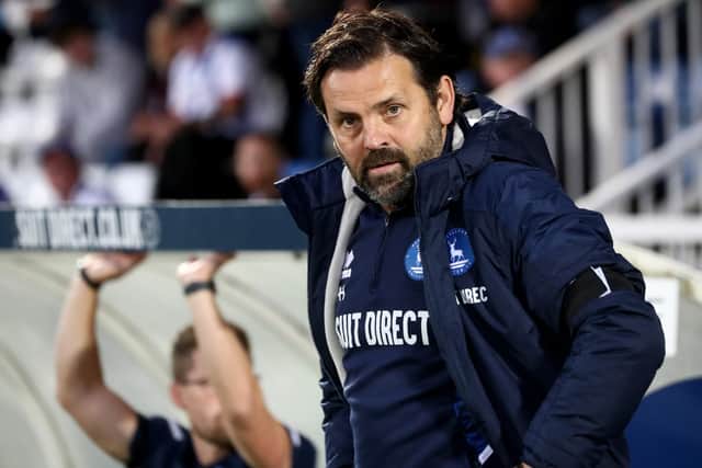 John Askey suggests there won't be a huge overhaul at Hartlepool United in the summer unlike last year under Paul Hartley (above) where 16 new players arrived. (Credit: Mark Fletcher | MI News)