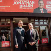 Labour leader Sir Keir Starmer, right, with his party's parliamentary candidate for Hartlepool, Jonathan Brash, during a visit to town earlier in 2023.