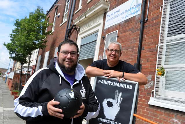 Andy's Man's Club Chris Studdard and Sean Harte provide mental health support for men at The Annexe.
