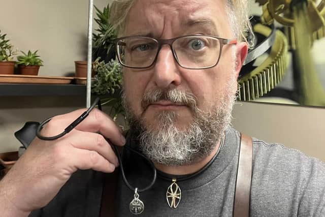 Mr Lloyd with the pendant he created for Johnny Depp.