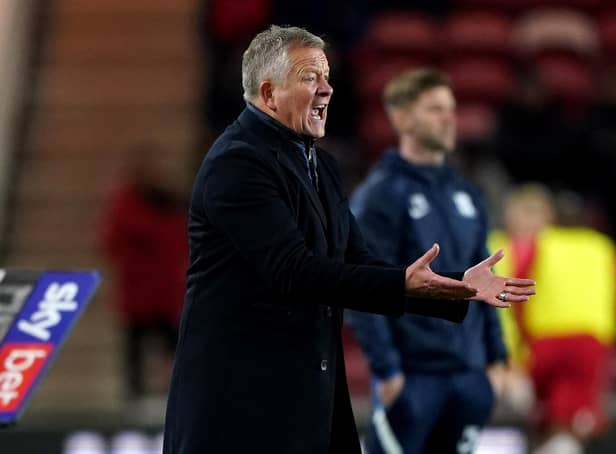 Middlesbrough manager Chris Wilder during the Sky Bet Championship match at the Riverside Stadium, Middlesbrough. Picture date: Tuesday November 23, 2021.