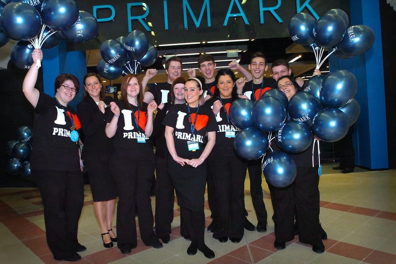 Staff welcome customers to the official opening of the new Primark store in 2012.