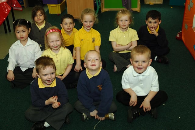 Golden memories of these new starters at Golden Flatts Primary School 15 years ago.