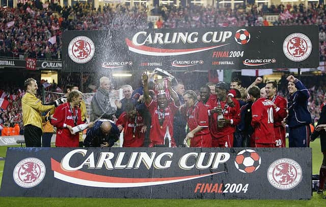 Middlesbrough lifted the Carling Cup in 2004 after beating Bolton Wanderers in the final.