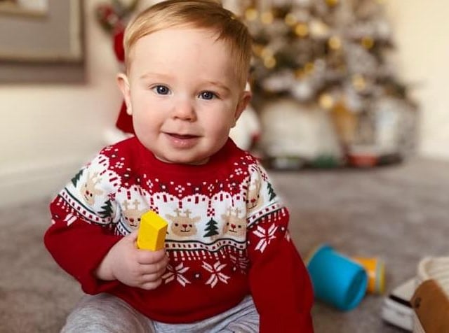 Jace shows off a fantastic Christmas jumper.