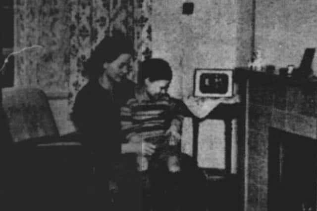 Mrs Hogan and her four- year-old son Peter who were the first occupants of the first completed road, Arbroath Grove on March 1, 1951. Mrs Hogan had been living apart from her husband because of a housing shortage, Frances said.