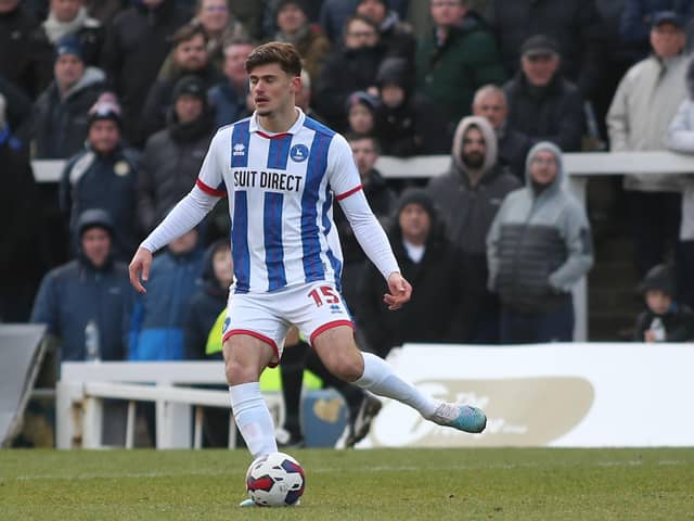 Edon Pruti is available for Hartlepool United despite recent international call-up. (Photo: Michael Driver | MI News)