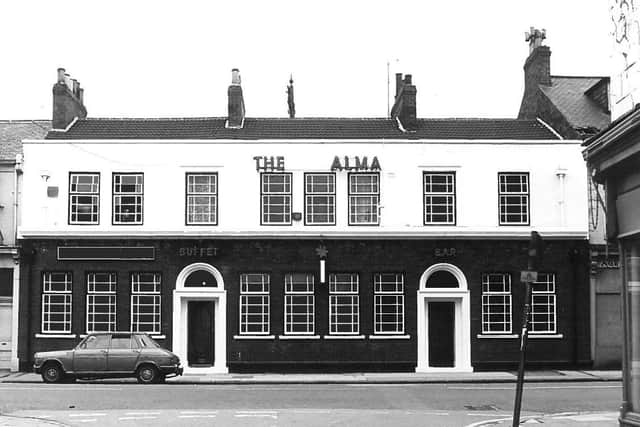 A retro picture of The Alma