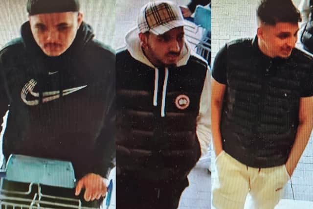 Police have released CCTV images of three men they would like to speak to in connection with a theft from a shop in Hartlepool.