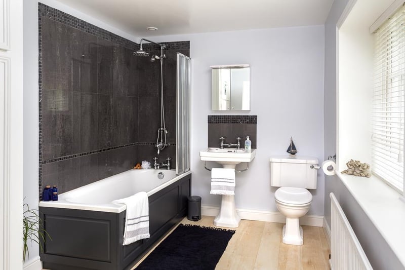 There are three bathrooms throughout the property, with the main family bathroom incorporating a large bath with Victorian style, twin headed shower, WC and wash hand basin.