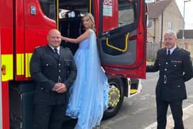 Lilli-Jo gets in her ride to her school prom with Paul Reames and Paul Ions.