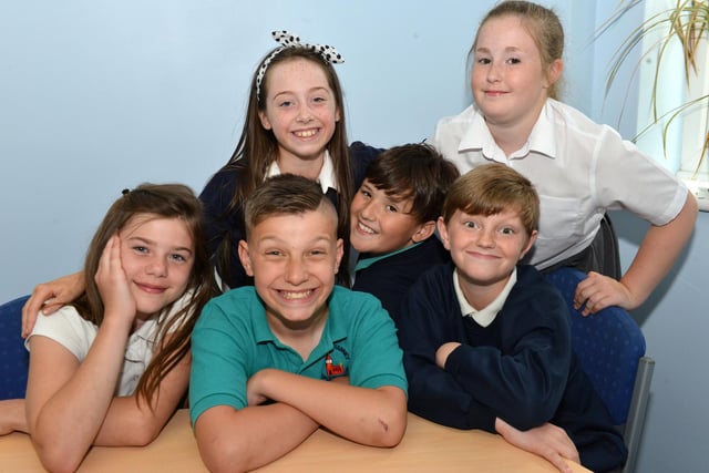 St John Vianney primary school pupils Ethan Garvin, Richard Rudd, Harrison Beddow, Chloe Skinner, Ashley Lax and Melissa Oxley pose for a photo in 2015.