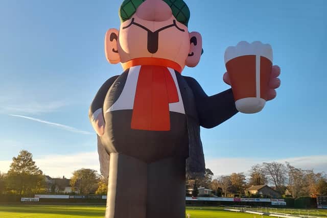 Andy Capp prepares for his public debut at Hartlepool Cricket Club. Picture by Gerald Oliver.