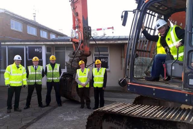 Pictured before demolition work started at the Headland Fire Station. Pictured are Steve Laughton of ISG, Steve Harll and Barry Whitton of Cleveland Fire Brigade and councillors Jim Ainslie, Peter Jackson and Robbie Payne.